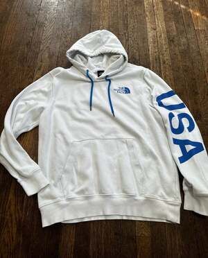 The North Face IC USA International Collection Flag Logo Hoodie White Mens Large